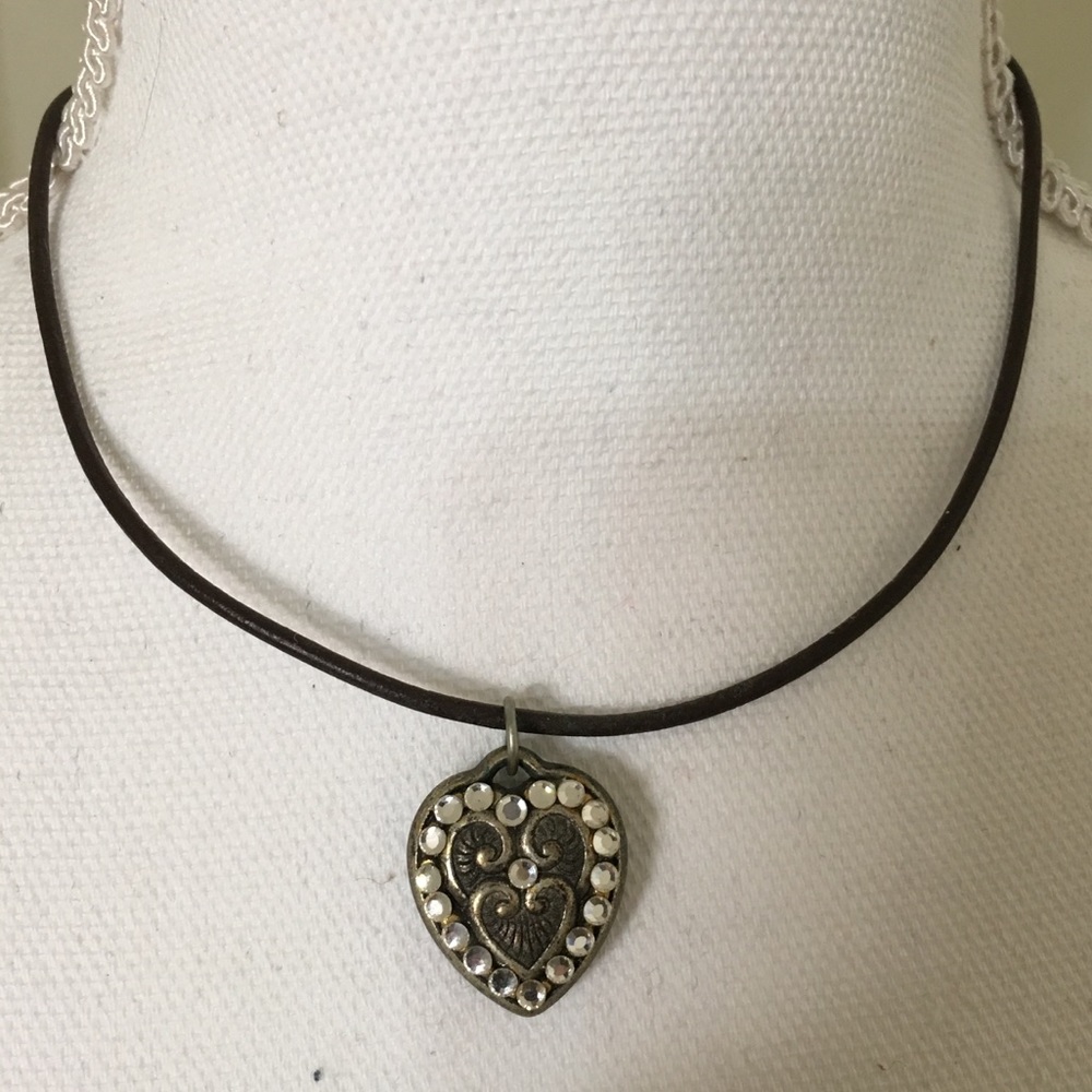 Handmade Rhinestone Heart Choker - Picture 6 of 7